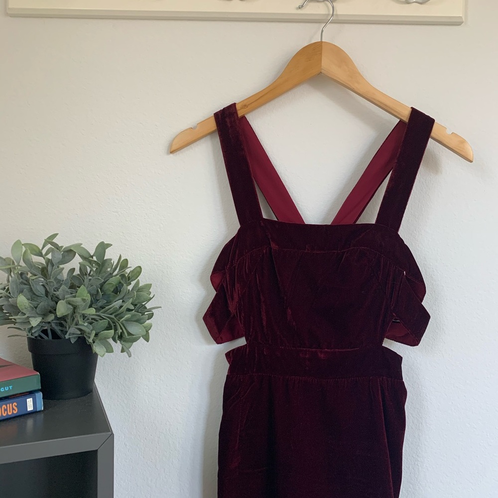 Maroon Velvet Dress